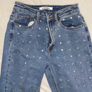 dolls kill rhinestone mom jeans